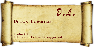 Drick Levente névjegykártya